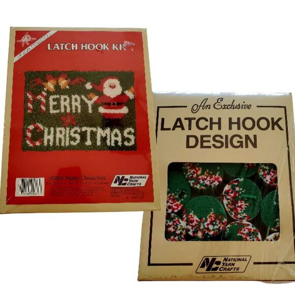 Vintage Merry Christmas Latch Hook Kit - Sealed and New - Picture 1 of 5